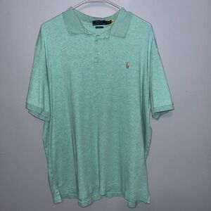 Polo Ralph Lauren Polo Shirt Men's XL mint green Classic Fit Flesh Pony